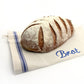 Brotbeutel mit Stickerei in Blau mit Brot