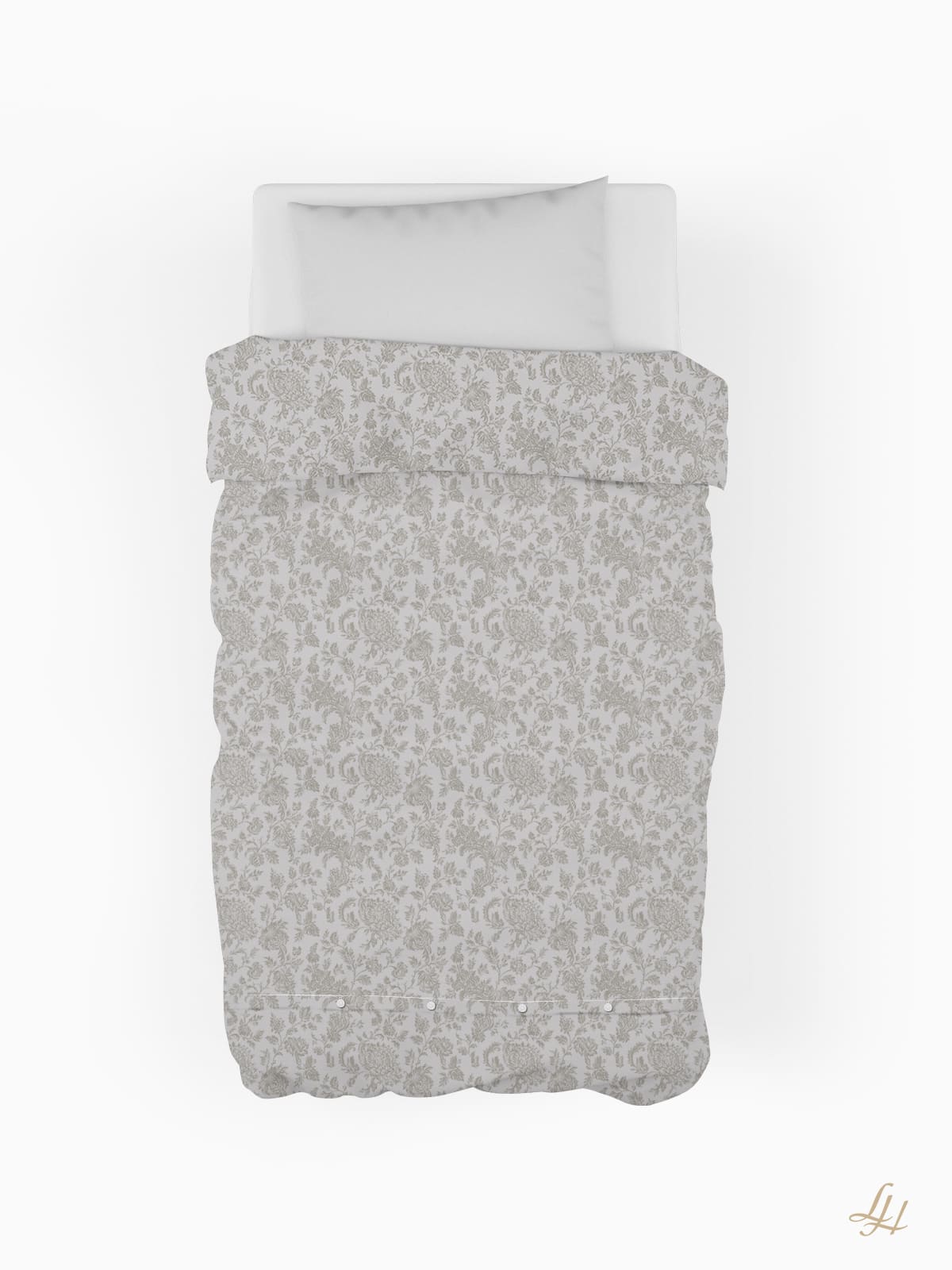 Damast Bettbezug Chrysantheme
