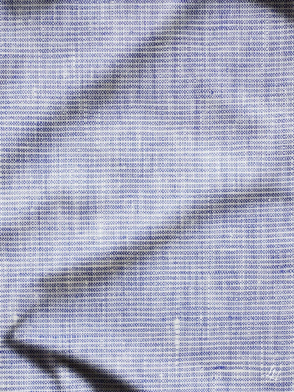 Tischläufer aus Reinleinen-fein mit feinen Querstreifen in Blau; Muster