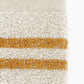 Waschhandschuh aus Leinenfrotté mit Grund Reinweiß in Gelb Detail