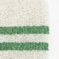 Waschhandschuh aus Leinenfrotté mit Grund Reinweiß in Grün Detail