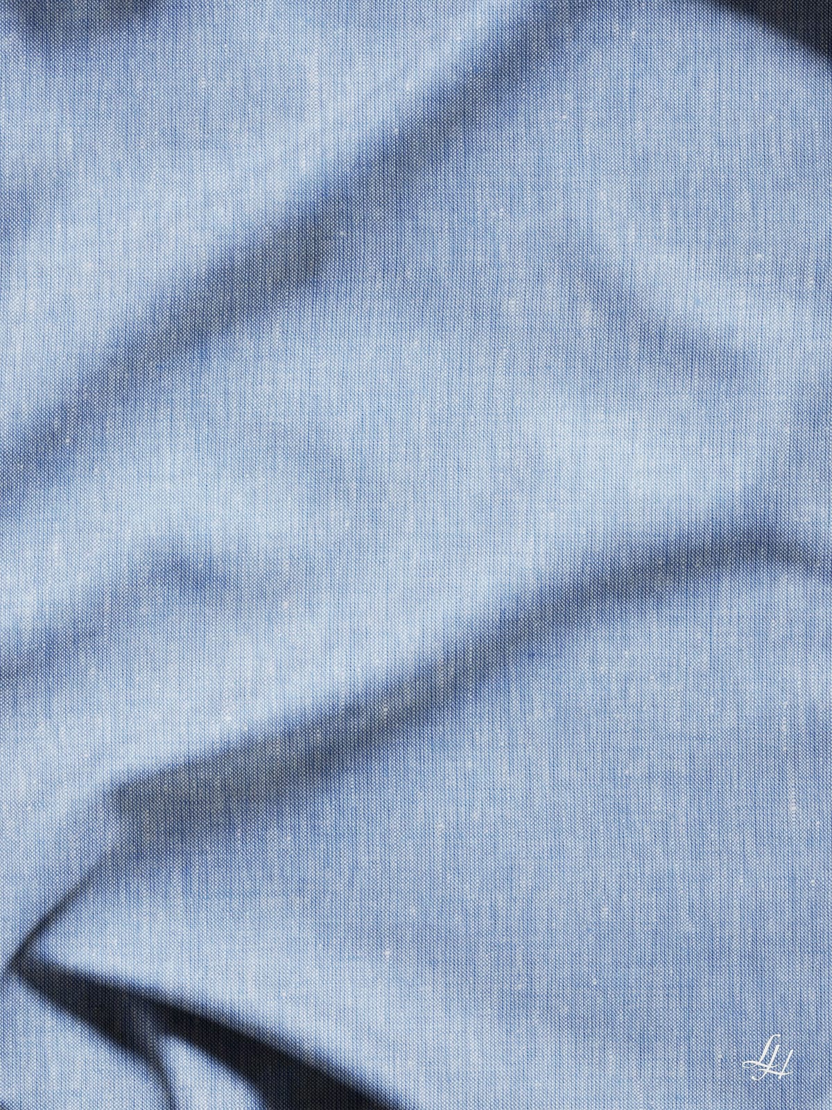 Tischläufer aus Reinleinen-mittelgrob in Uni-Farbe Hellblau