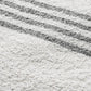 Handtuch aus Leinenfrotté Grund Reinweiss in Grau im Detail