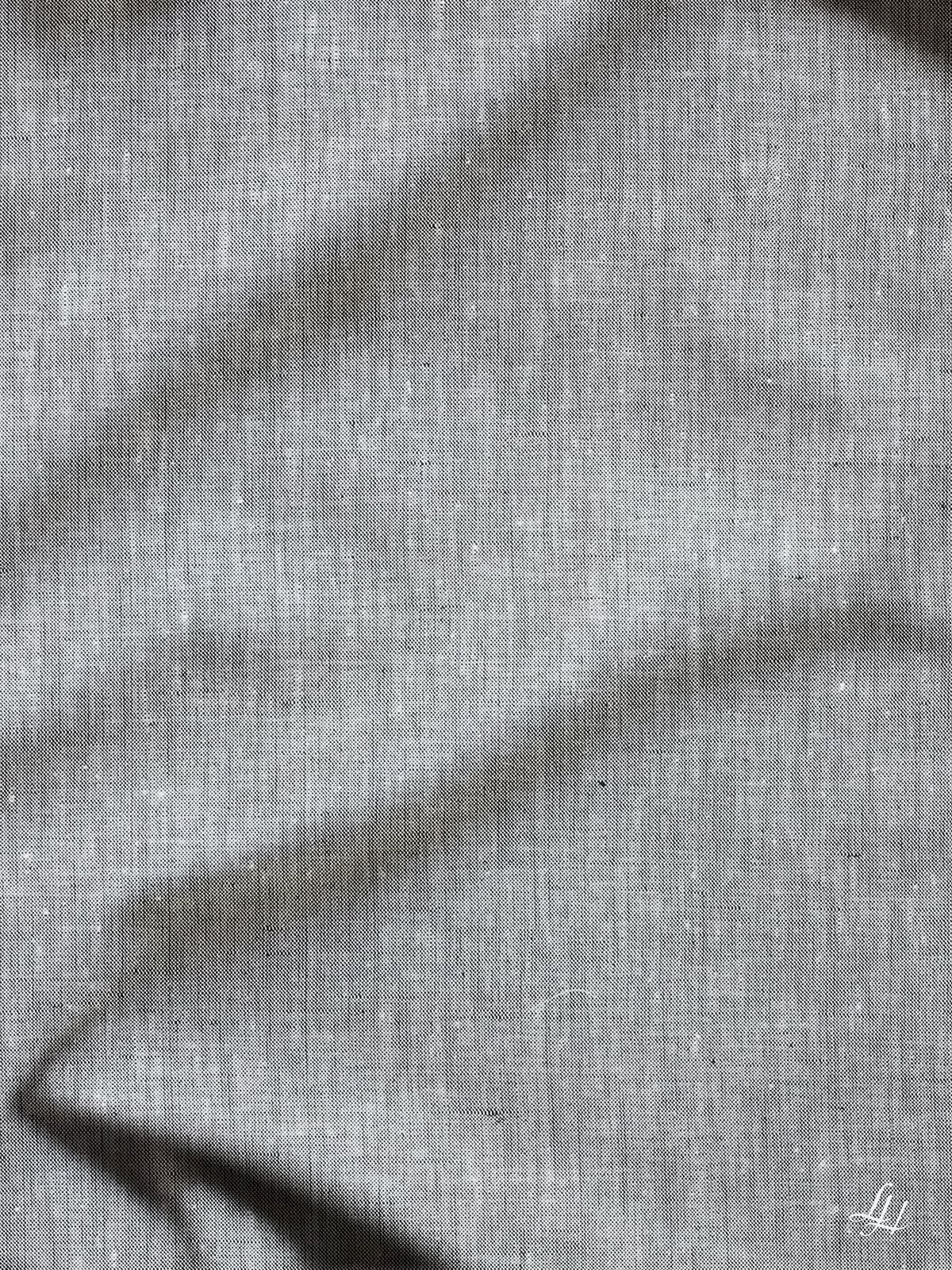 Leinen Kissenbezug Farbig Fein in Anthrazit – Detailaufnahme