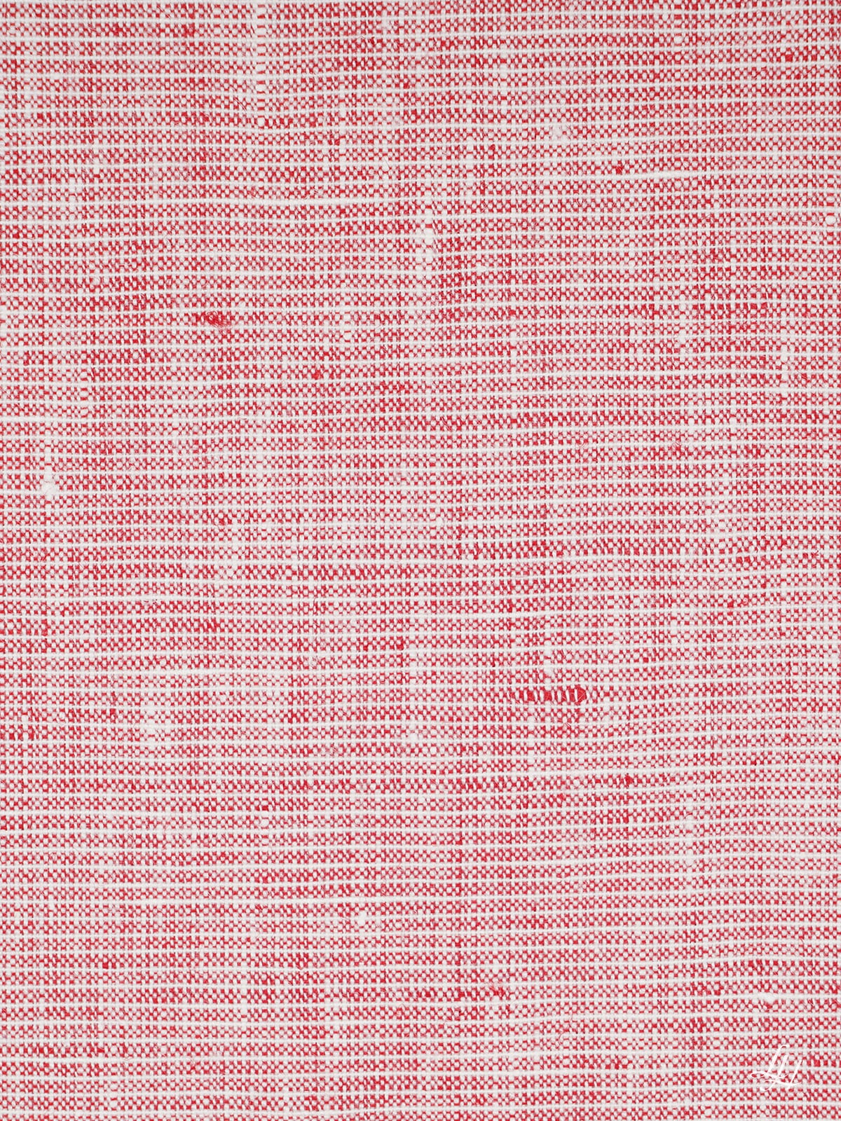 Bettbezug aus Reinleinen-feine Querstreifen in Rot-Weiß; Musterdetail