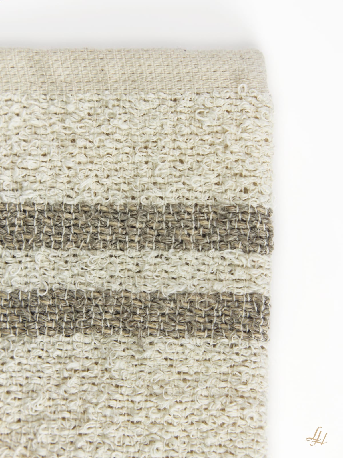 Waschhandschuh aus Leinenfrotté mit Grund Creme in Natur Detail