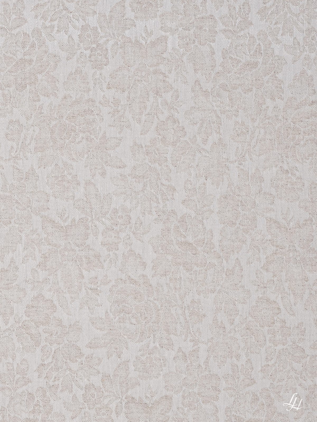 Tischtücher aus Reinleinen-Damast Muster Röschen in Natur; die Struktur