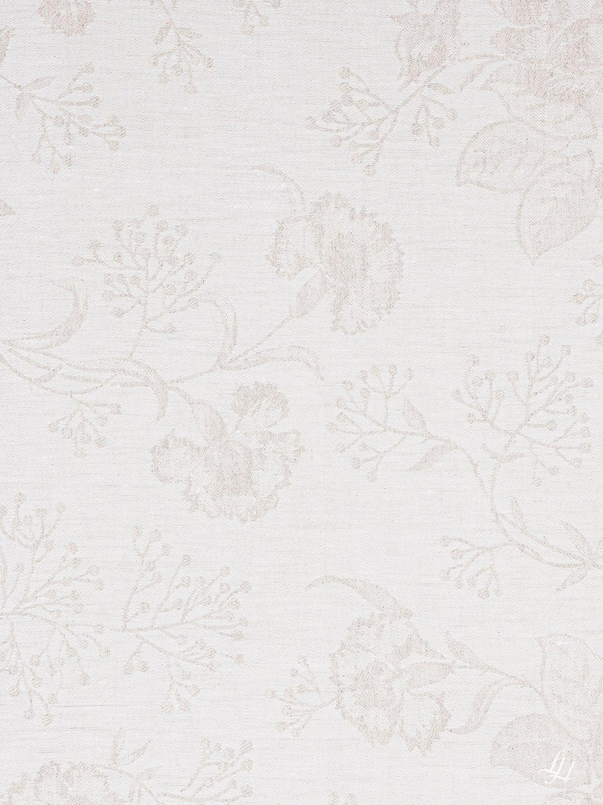 Bettbezug aus Reinleinen-Damast mit Muster Nelke in Natur-Hell im Detail