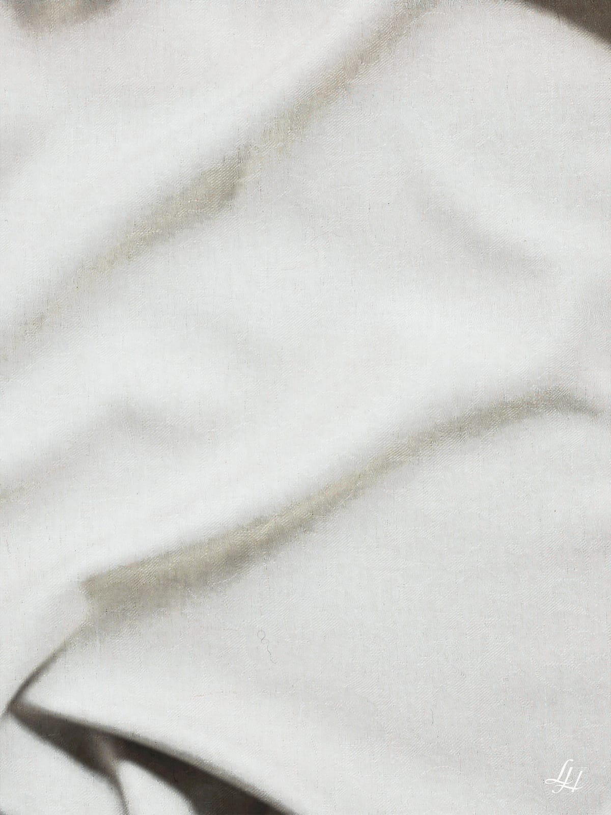 Tischtücher aus Reinleinen-Damast Muster Röschen in Cremeweiß