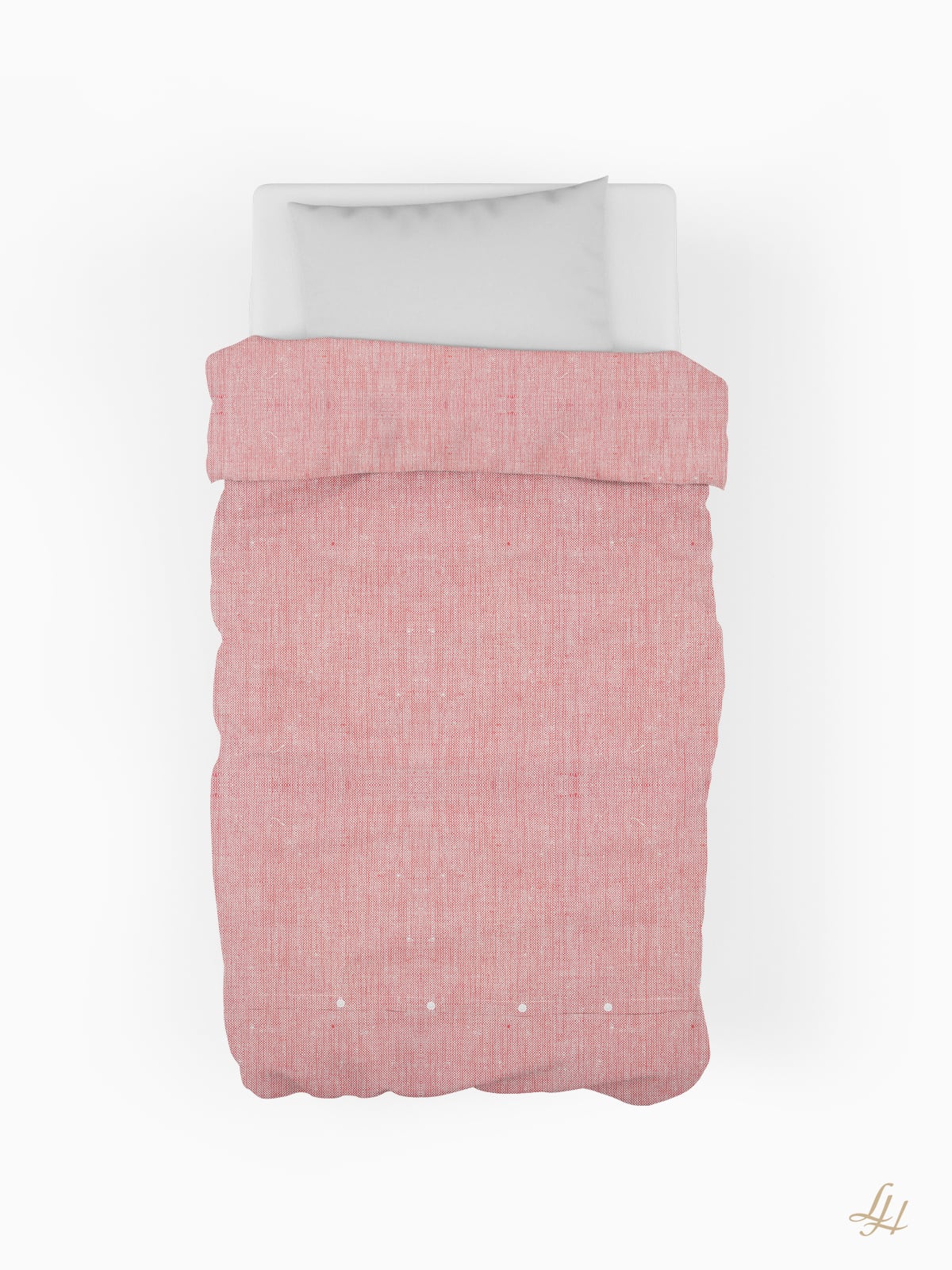 Bettbezug in Reinleinen-mittelgrob in Uni-Farbe Rot; Beispieldarstellung