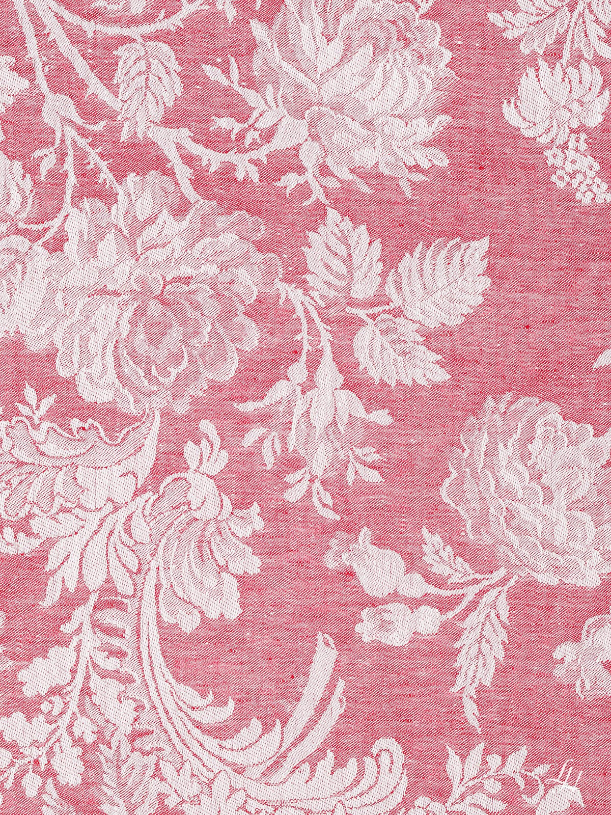 Servietten aus Reinleinen-Damast im Muster Chrysantheme in Rot-Dunkel; Muster