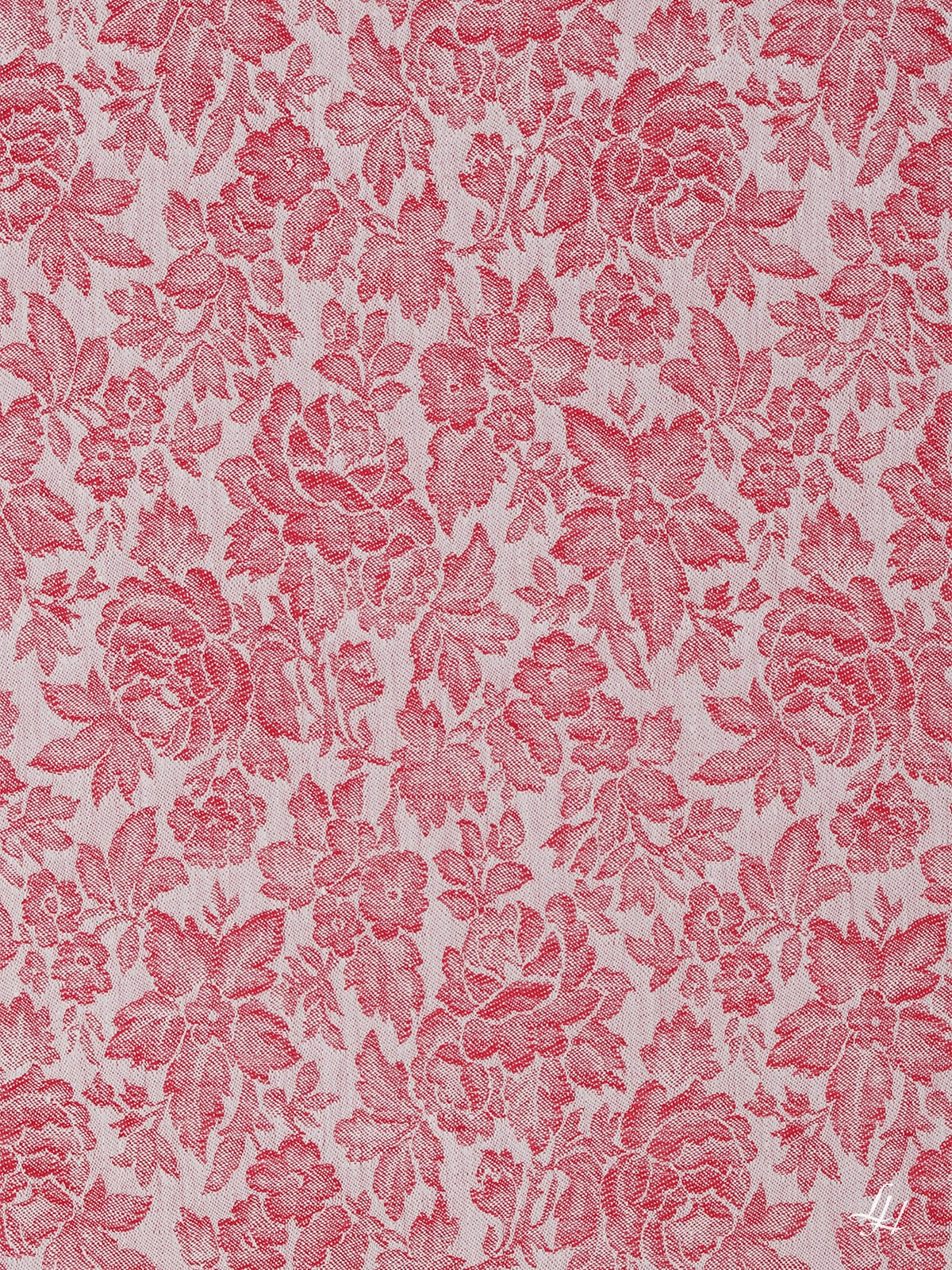 Tischtücher aus Reinleinen-Damast Muster Röschen in Rot; die Struktur