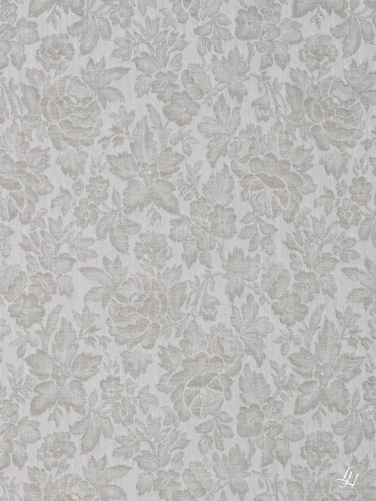 Tischtücher aus Reinleinen-Damast Muster Röschen in Salbei; die Struktur