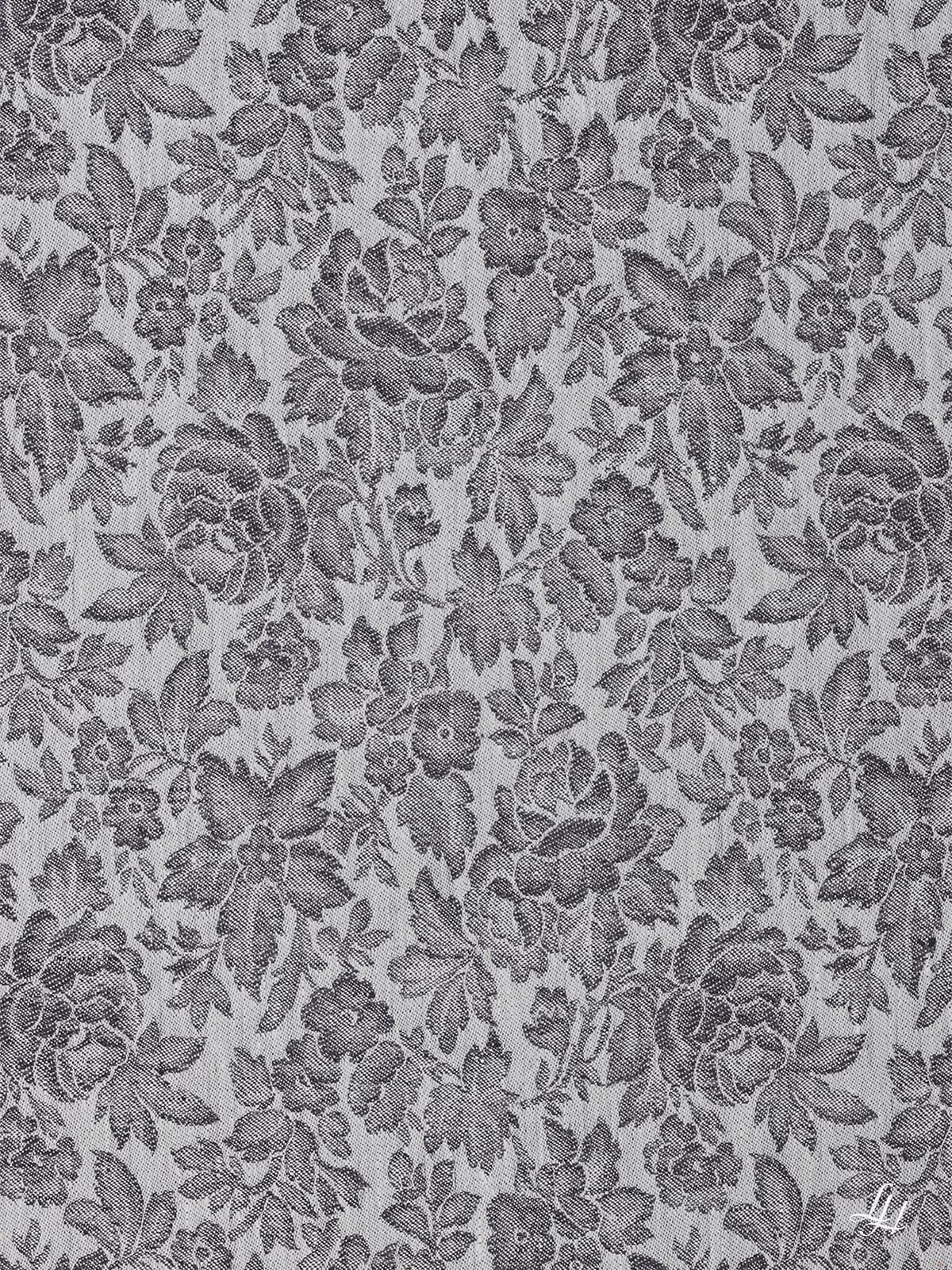 Tischtücher aus Reinleinen-Damast Muster Röschen in Schwarz; die Struktur