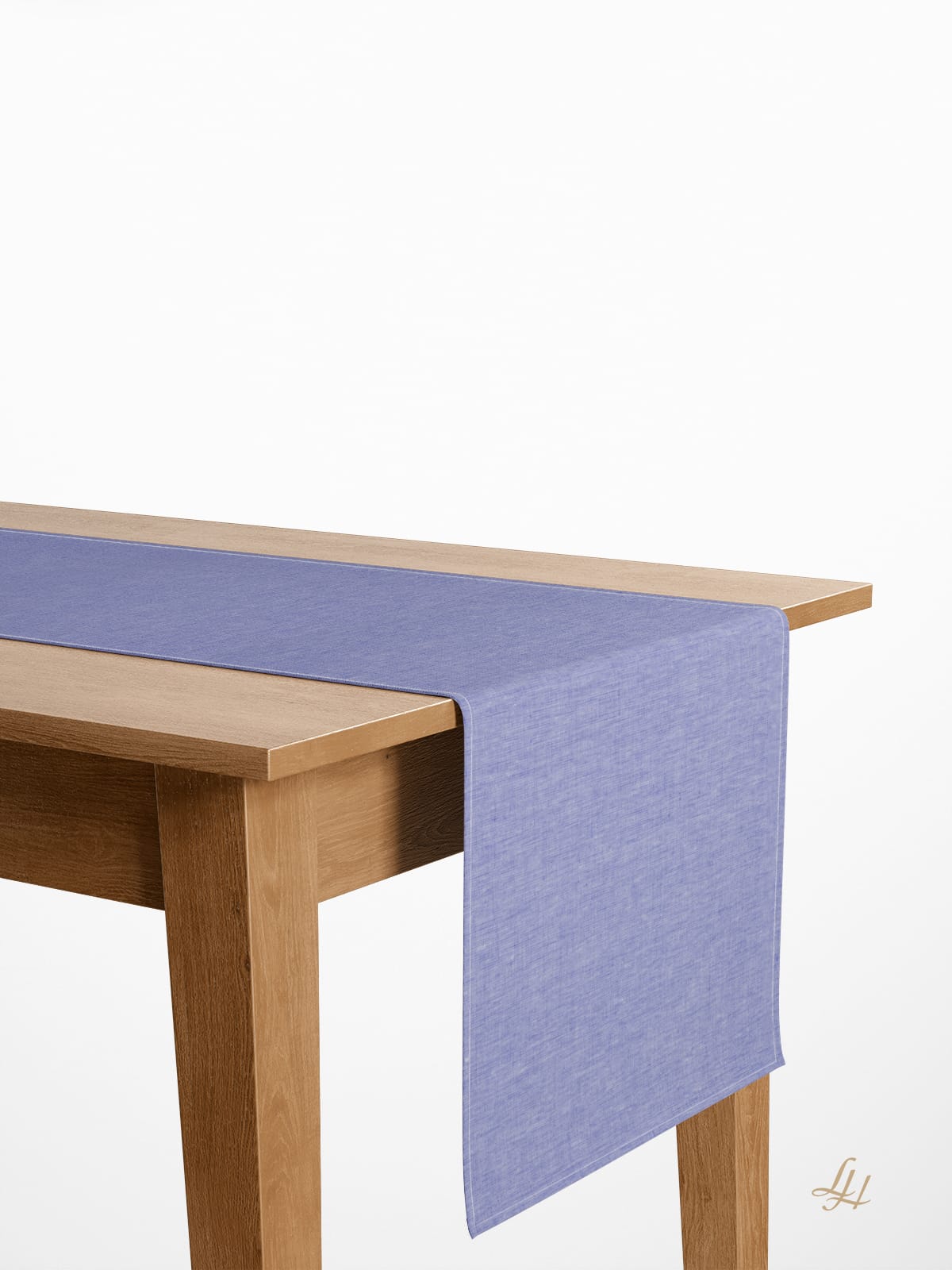 Tischläufer aus Reinleinen-mittelgrob in Uni-Farbe Blau; Beispielbild
