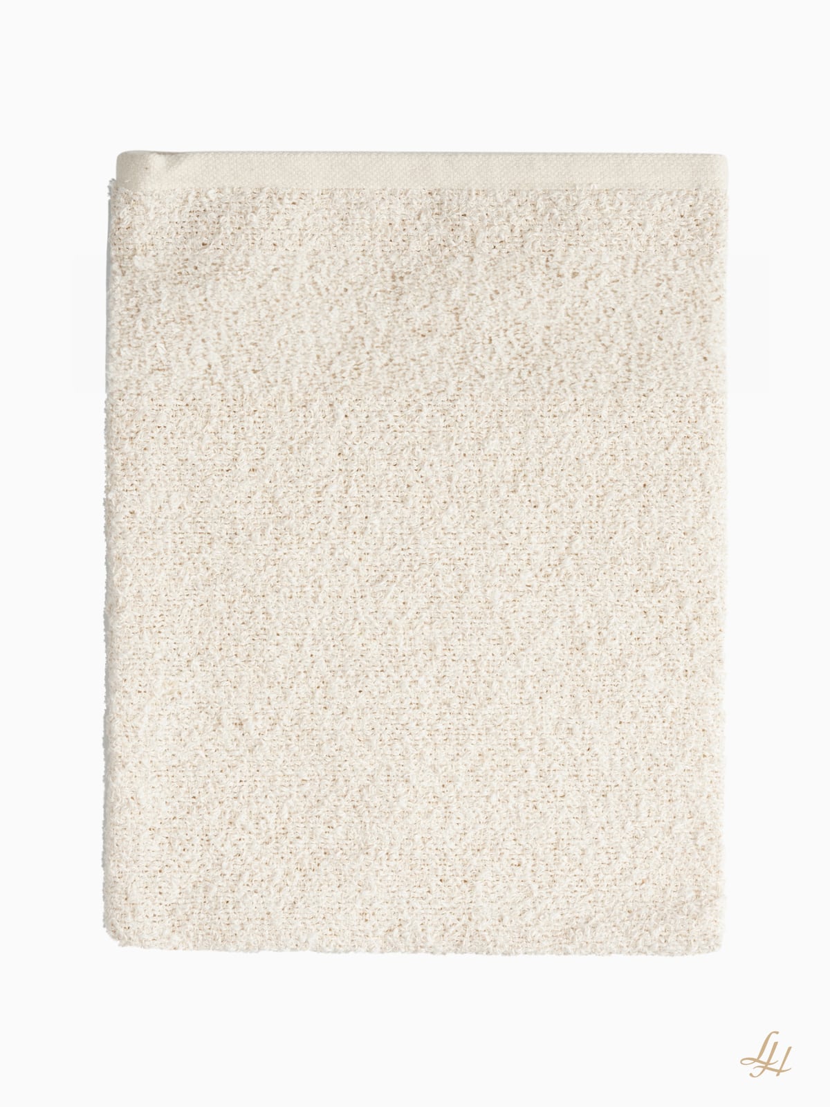 Waschhandschuh aus Leinenfrotté mit Grund Creme in Uni Front