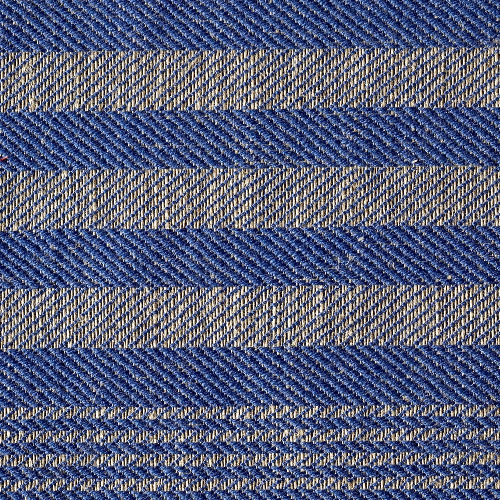 Grubentuch Halbleinen, Blau, Karos oder Streifen