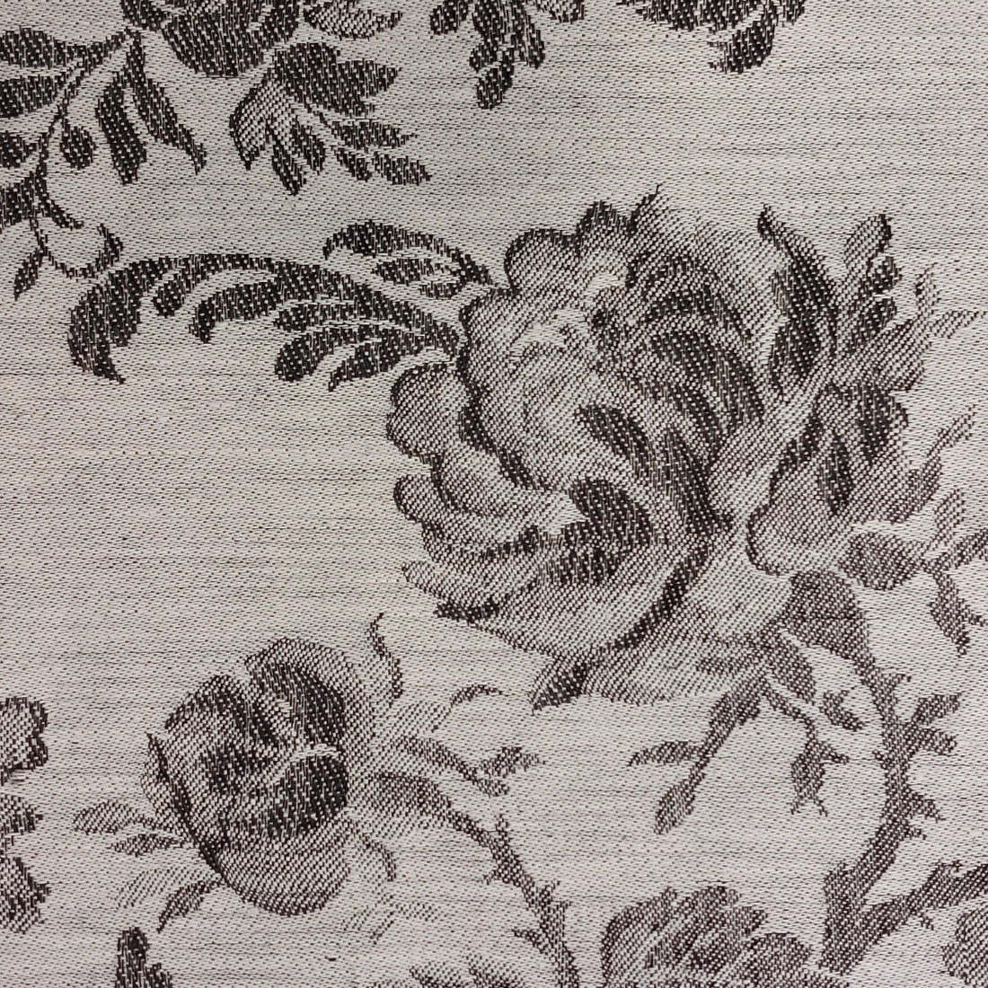 Tischwäsche aus Leinendamast 'Chrysantheme' Schwarz