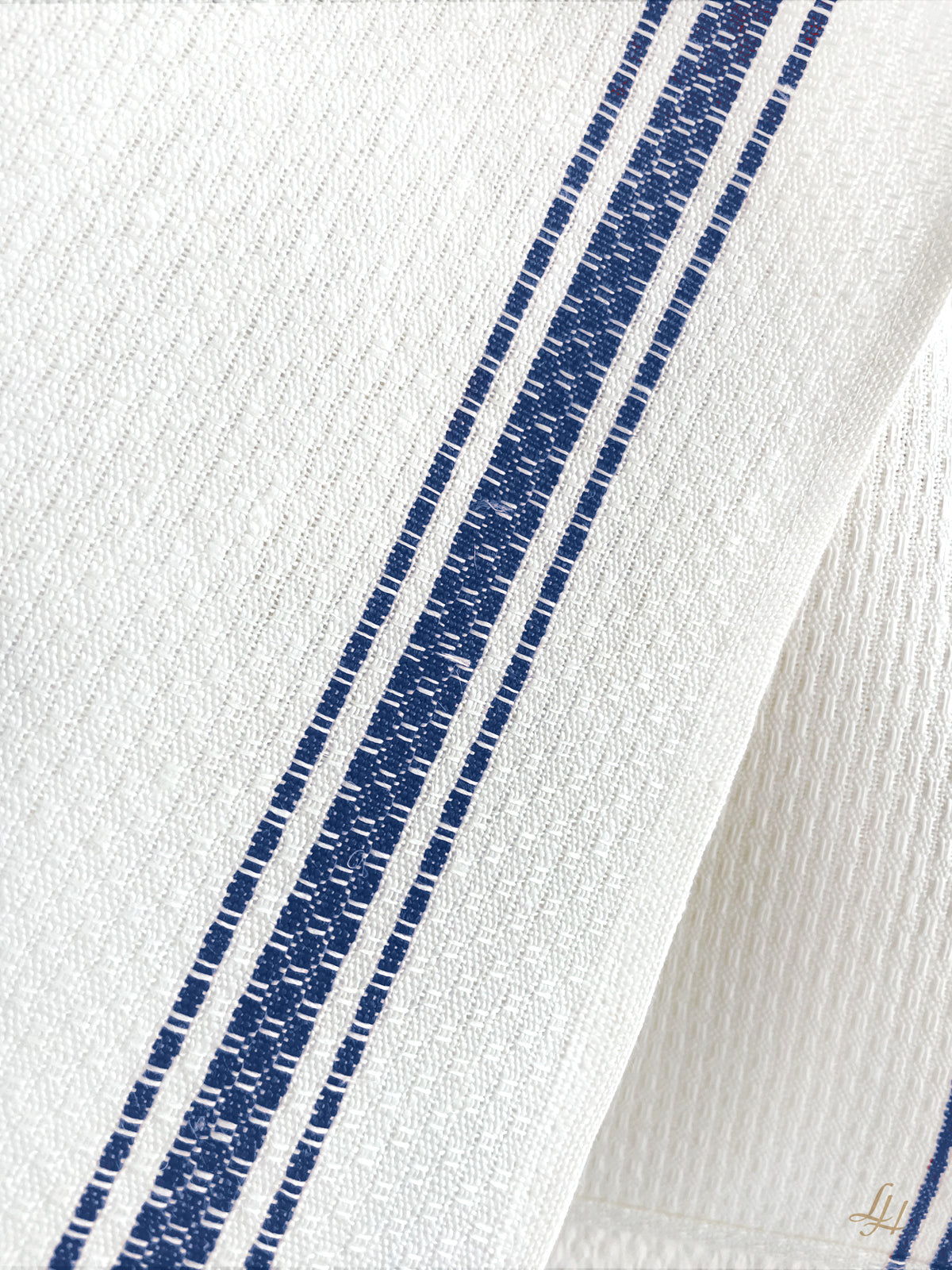 Handtuch aus Reinleinen 'Gerstenkorn` Blau Detail
