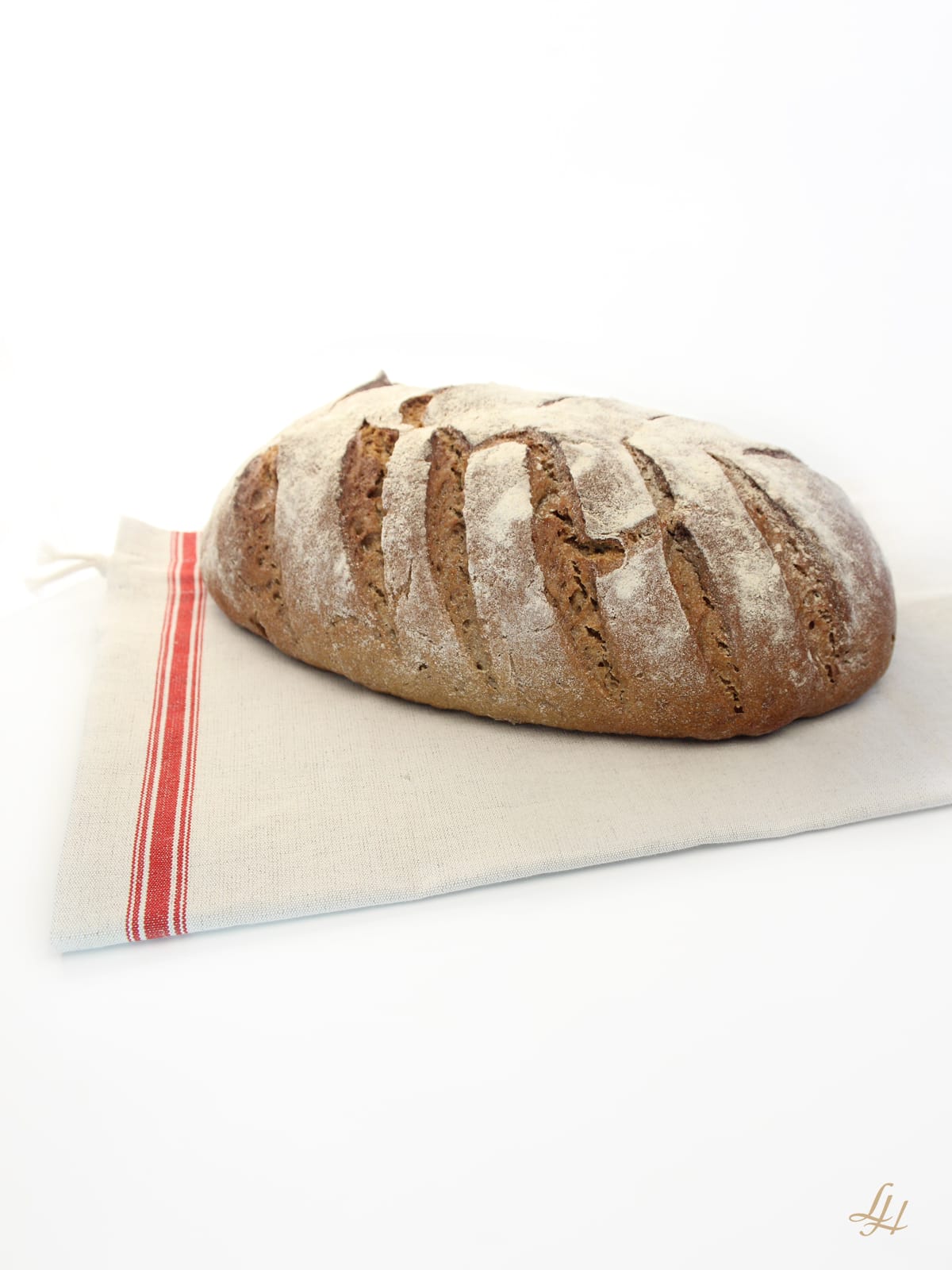 Brotbeutel ohne Stickerei Rot mit Brot