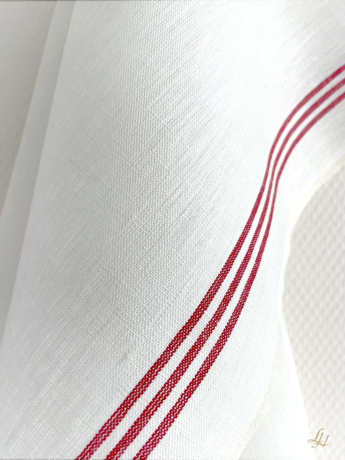 Gläsertuch CLASSIC aus Reinleinen in Rot im Detail