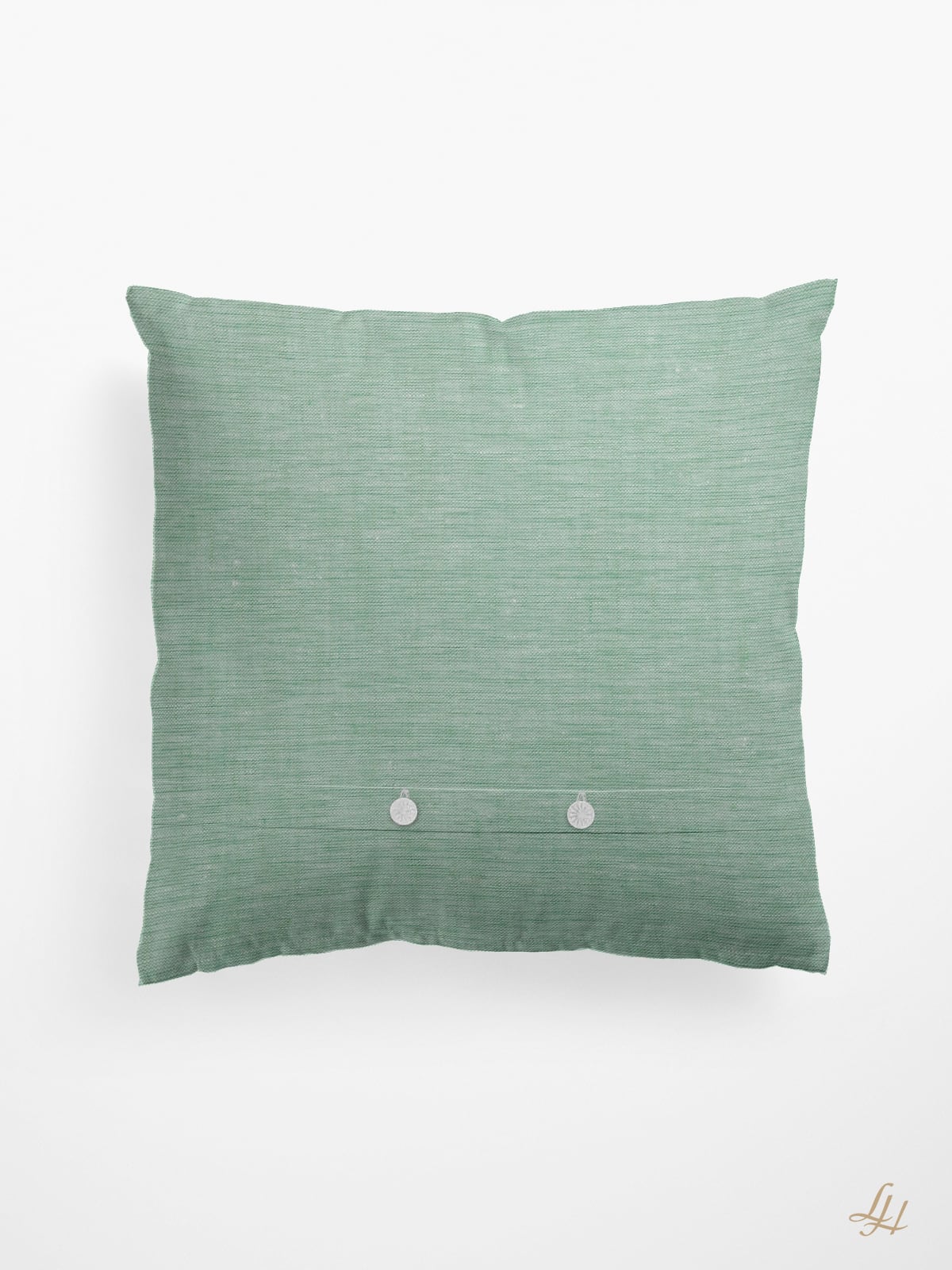 Kissen aus Reinleinen-mittelgrob in Uni Farbe Grün; Beispielbild