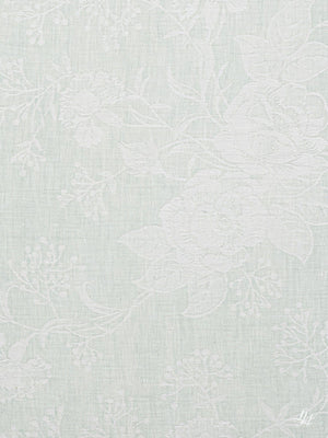 Kissen aus Reinleinen-Damast mit Muster Nelke in Mint-Dunkel im Detail