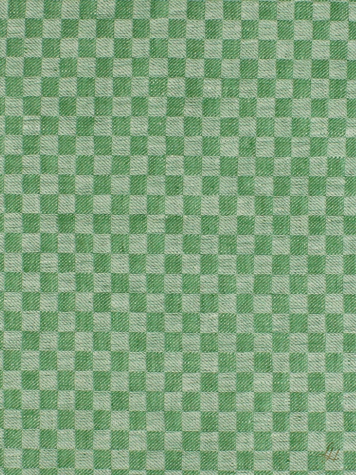 Grünes Karomuster in Grün, inspiriert von klassischen Picknicktüchern mit gewebter Optik.