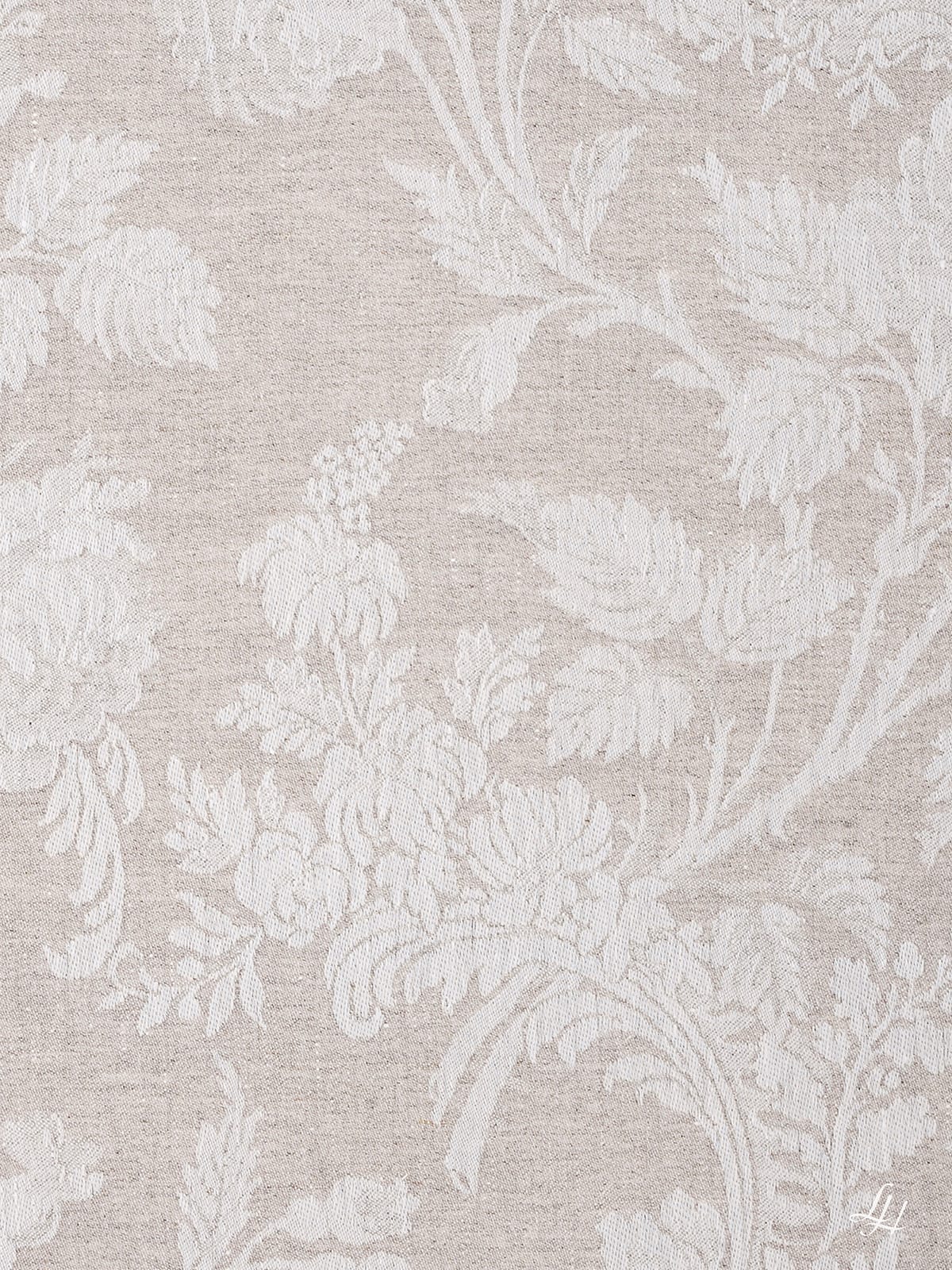 Servietten aus Reinleinen-Damast im Muster Chrysantheme in Natur-Dunkel; Muster