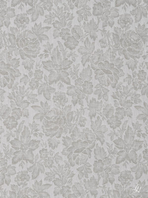 Stoffmuster Reinleinen-Damast Röschen salbei