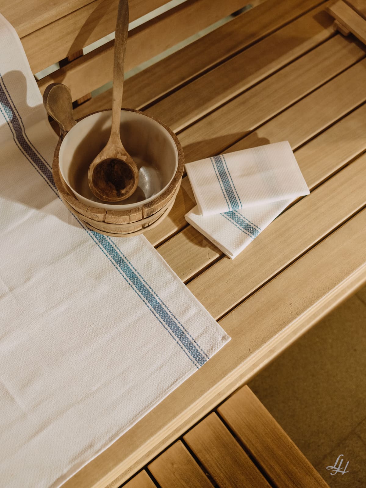 Saunatuch XL Halbleinen Gerstenkorn