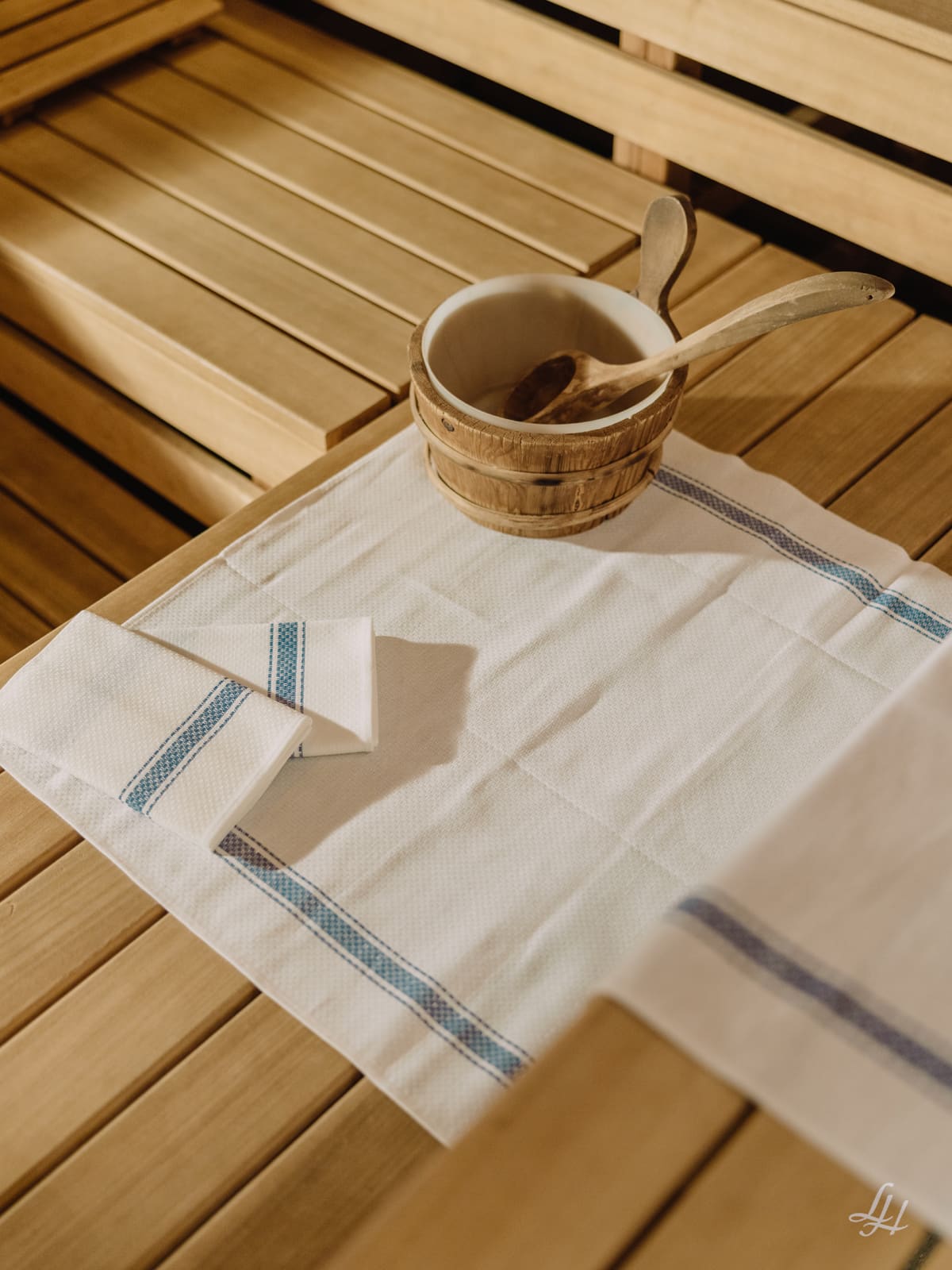 Saunatuch Halbleinen Gerstenkorn