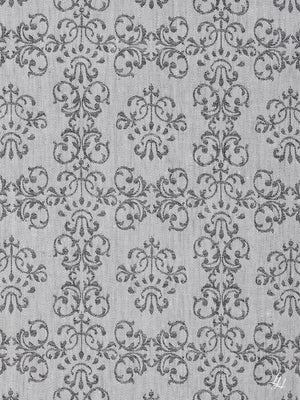 Bettbezug aus Reinleinen-Damast mit Muster Ornament in Anthrazit-Hell die Struktur