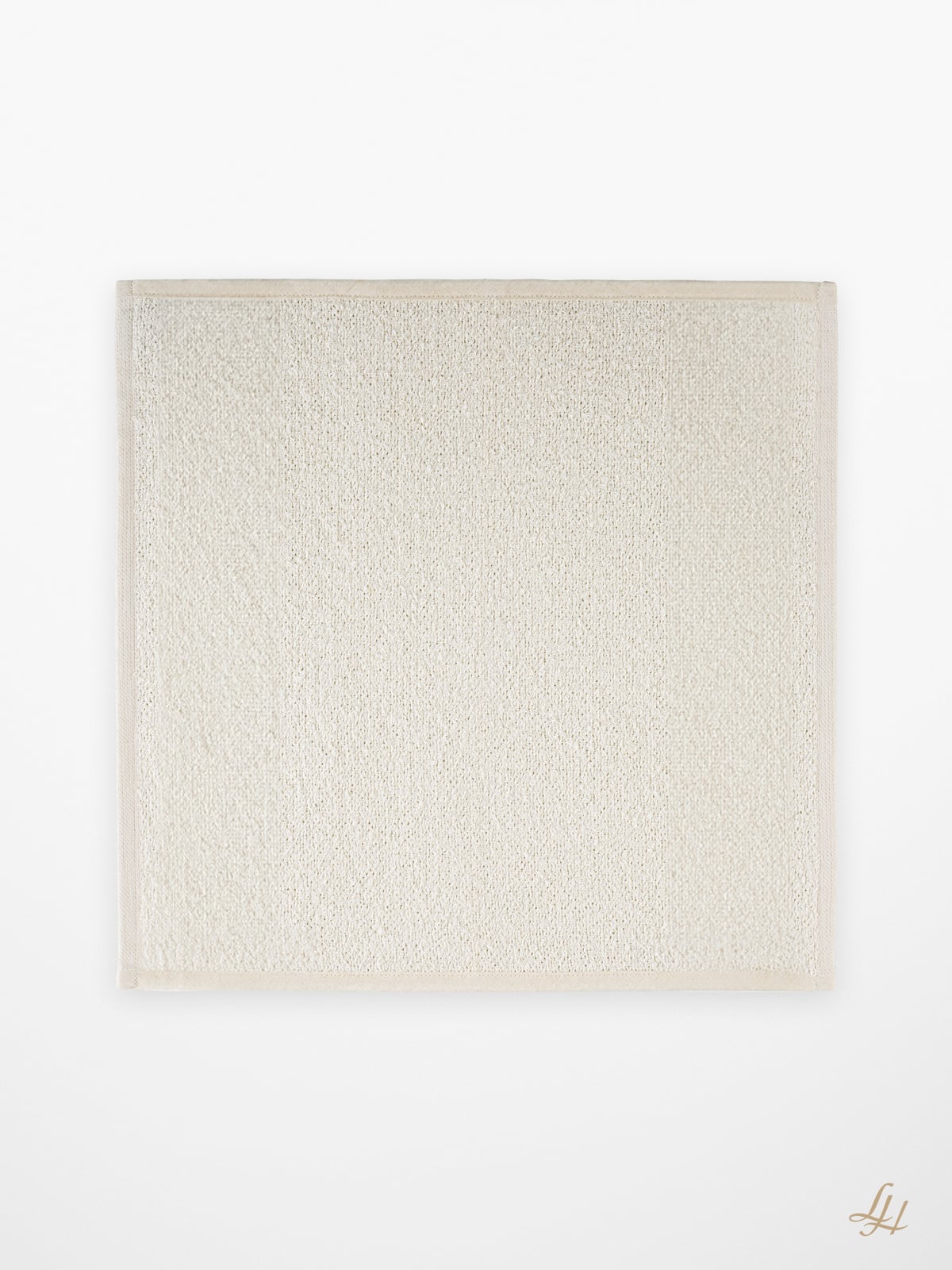 Waschlappen aus Leinenfrotté-Cremeweiß mit Farbstreifen