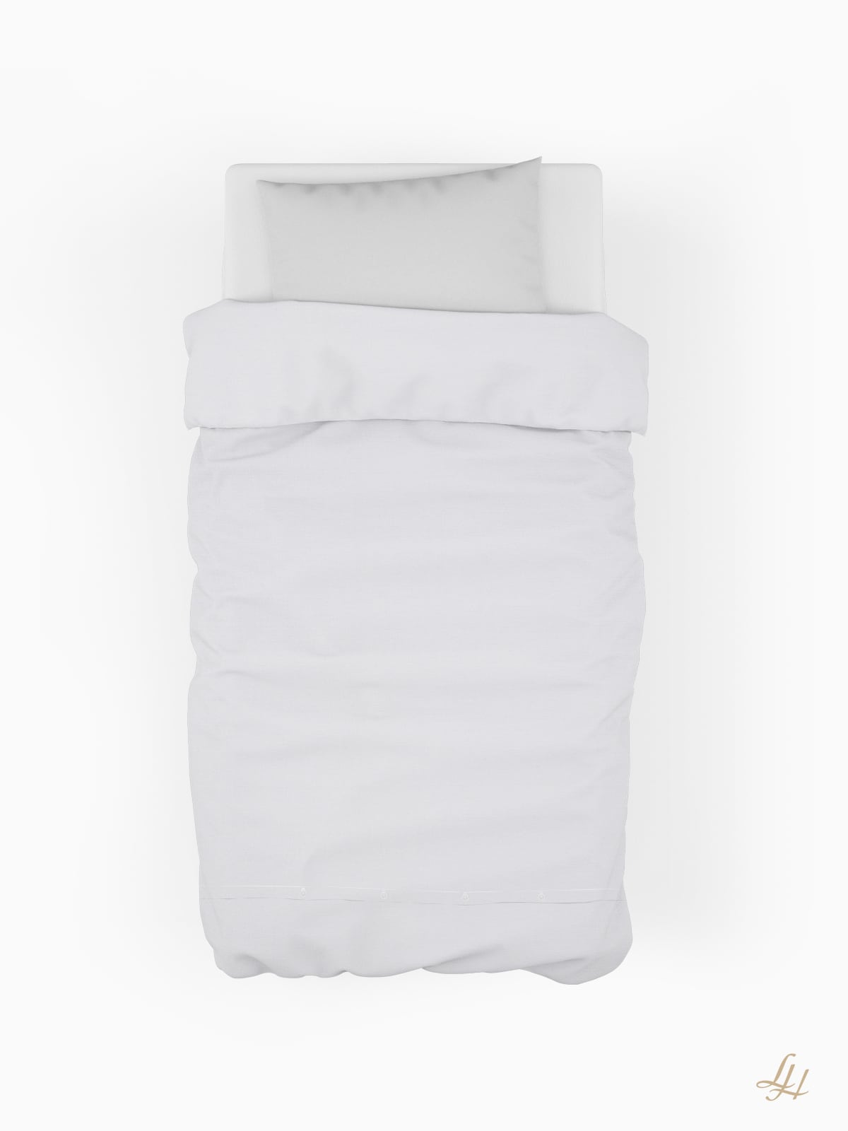 Bettbezug aus Halbleinen in weiß